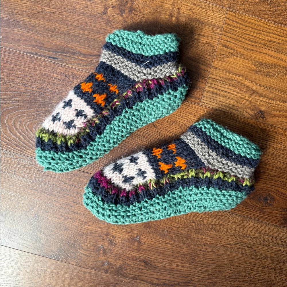 Colorful Knit Slipper Booties